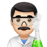 Apple design of the man scientist: light skin tone emoji verson:ios 16.4