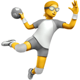 Apple design of the person playing handball emoji verson:ios 16.4