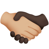 Apple design of the handshake: medium-light skin tone dark skin tone emoji verson:ios 16.4