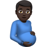 Apple design of the pregnant man: dark skin tone emoji verson:ios 16.4
