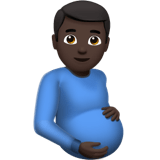 Apple design of the pregnant man: dark skin tone emoji verson:ios 16.4