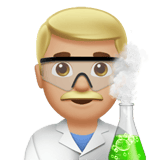 Apple design of the man scientist: medium-light skin tone emoji verson:ios 16.4