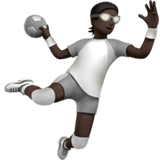 Apple design of the person playing handball: dark skin tone emoji verson:ios 16.4