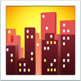 Apple design of the cityscape at dusk emoji verson:ios 16.4