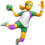 Apple design of the woman playing handball emoji verson:ios 16.4