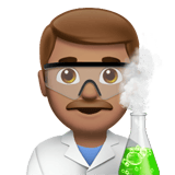 Apple design of the man scientist: medium skin tone emoji verson:ios 16.4