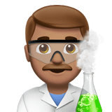 Apple design of the man scientist: medium skin tone emoji verson:ios 16.4