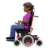 Apple design of the woman in motorized wheelchair: medium-dark skin tone emoji verson:ios 16.4
