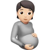 Apple design of the pregnant person: light skin tone emoji verson:ios 16.4
