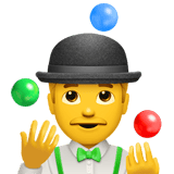Apple design of the man juggling emoji verson:ios 16.4