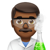 Apple design of the man scientist: medium-dark skin tone emoji verson:ios 16.4