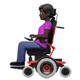 Apple design of the woman in motorized wheelchair: dark skin tone emoji verson:ios 16.4