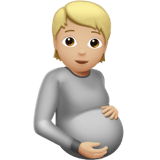 Apple design of the pregnant person: medium-light skin tone emoji verson:ios 16.4