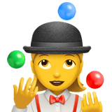 Apple design of the woman juggling emoji verson:ios 16.4