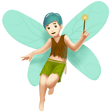 Apple design of the man fairy: light skin tone emoji verson:ios 16.4