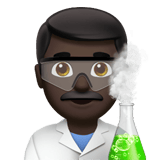 Apple design of the man scientist: dark skin tone emoji verson:ios 16.4
