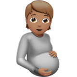 Apple design of the pregnant person: medium skin tone emoji verson:ios 16.4