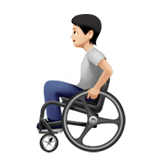 Apple design of the person in manual wheelchair: light skin tone emoji verson:ios 16.4