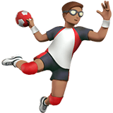Apple design of the man playing handball: medium skin tone emoji verson:ios 16.4