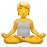 Apple design of the person in lotus position emoji verson:ios 16.4