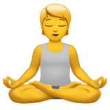Apple design of the person in lotus position emoji verson:ios 16.4