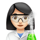 Apple design of the woman scientist: light skin tone emoji verson:ios 16.4