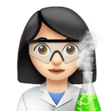 Apple design of the woman scientist: light skin tone emoji verson:ios 16.4