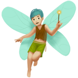 Apple design of the man fairy: medium-light skin tone emoji verson:ios 16.4