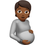 Apple design of the pregnant person: medium-dark skin tone emoji verson:ios 16.4