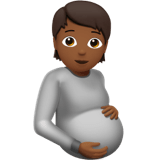 Apple design of the pregnant person: medium-dark skin tone emoji verson:ios 16.4