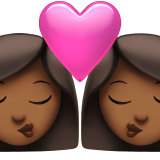 Apple design of the kiss: woman woman medium-dark skin tone emoji verson:ios 16.4