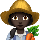 Apple design of the woman farmer: dark skin tone emoji verson:ios 16.4