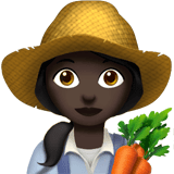 Apple design of the woman farmer: dark skin tone emoji verson:ios 16.4