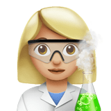 Apple design of the woman scientist: medium-light skin tone emoji verson:ios 16.4