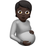 Apple design of the pregnant person: dark skin tone emoji verson:ios 16.4