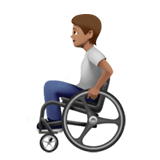 Apple design of the person in manual wheelchair: medium skin tone emoji verson:ios 16.4