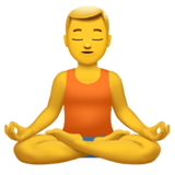 Apple design of the man in lotus position emoji verson:ios 16.4