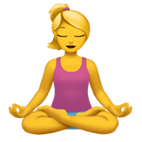 Apple design of the woman in lotus position emoji verson:ios 16.4