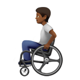 Apple design of the person in manual wheelchair: medium-dark skin tone emoji verson:ios 16.4