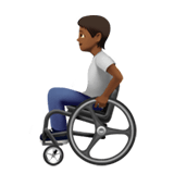 Apple design of the person in manual wheelchair: medium-dark skin tone emoji verson:ios 16.4