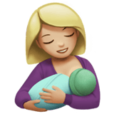 Apple design of the breast-feeding: medium-light skin tone emoji verson:ios 16.4