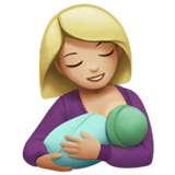 Apple design of the breast-feeding: medium-light skin tone emoji verson:ios 16.4