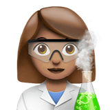 Apple design of the woman scientist: medium skin tone emoji verson:ios 16.4