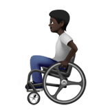 Apple design of the person in manual wheelchair: dark skin tone emoji verson:ios 16.4