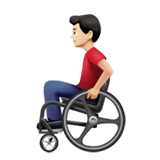 Apple design of the man in manual wheelchair: light skin tone emoji verson:ios 16.4