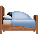 Apple design of the person in bed emoji verson:ios 16.4