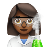 Apple design of the woman scientist: medium-dark skin tone emoji verson:ios 16.4