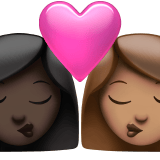 Apple design of the kiss: woman woman dark skin tone medium skin tone emoji verson:ios 16.4