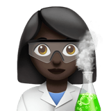 Apple design of the woman scientist: dark skin tone emoji verson:ios 16.4