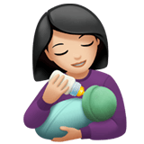 Apple design of the woman feeding baby: light skin tone emoji verson:ios 16.4